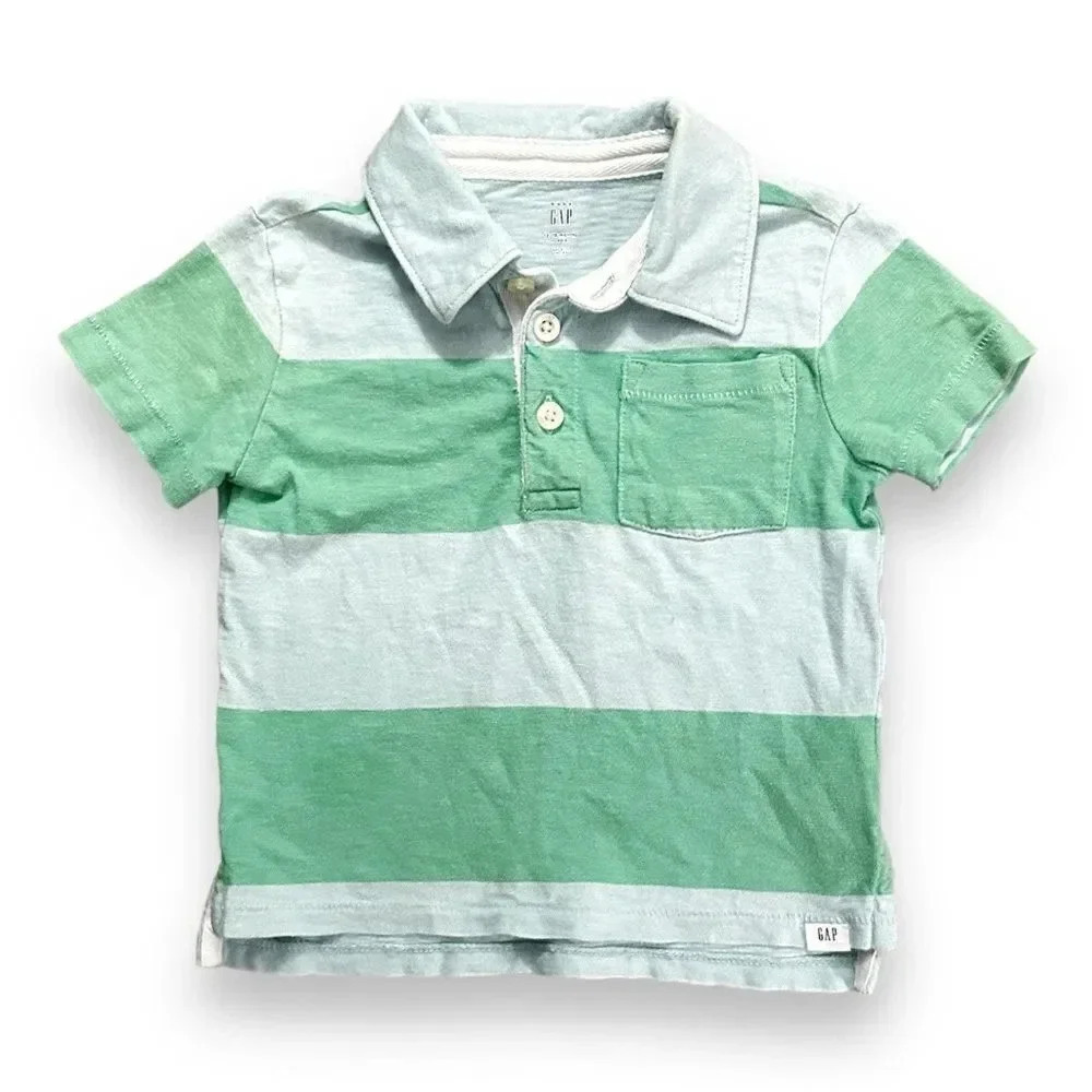 babyGAP | Wide Stripe Toddler Polo (12-18 mos) 💙💚